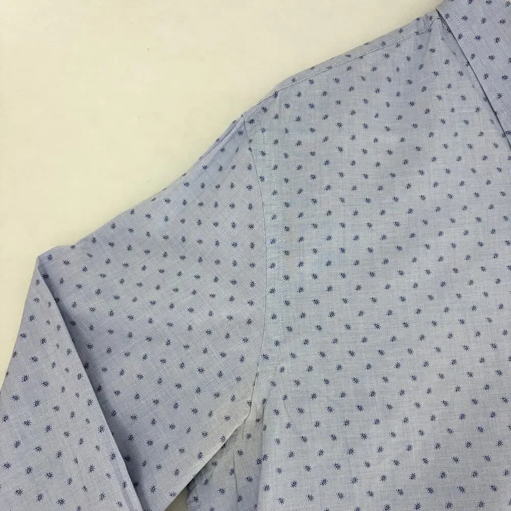 Banana Republic Men's Size L Slim Fit Button Down Shirt Blue Paisley Cotton
